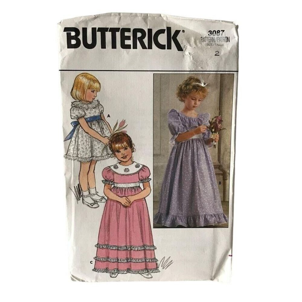 #3087 Butterick girls dress sewing pattern size 2